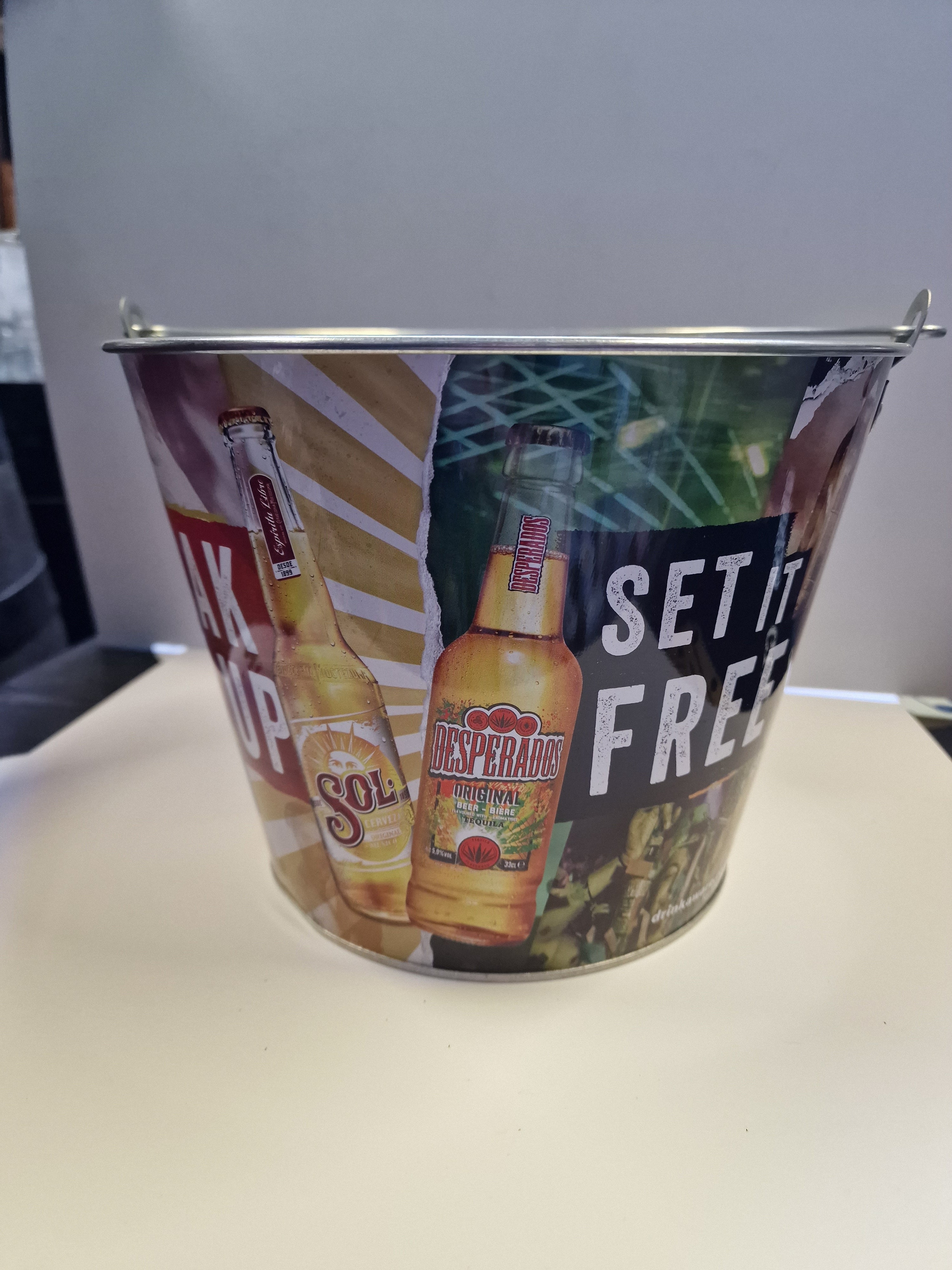 SOL & DESPERADOS TIN ICE BUCKET PUB SUPPLIES