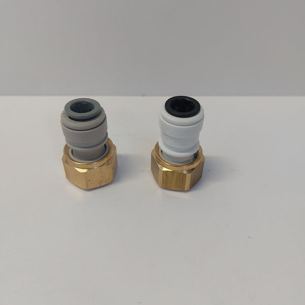 Pair of beer and gas keg coupler fittings
