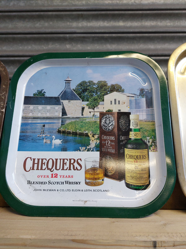 Chequers scotch whiskey tray