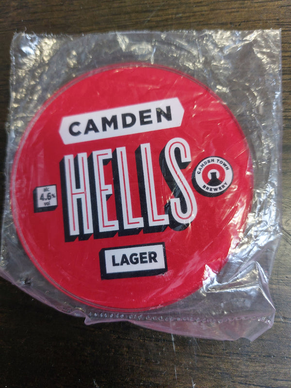 Camden hells lager round badge