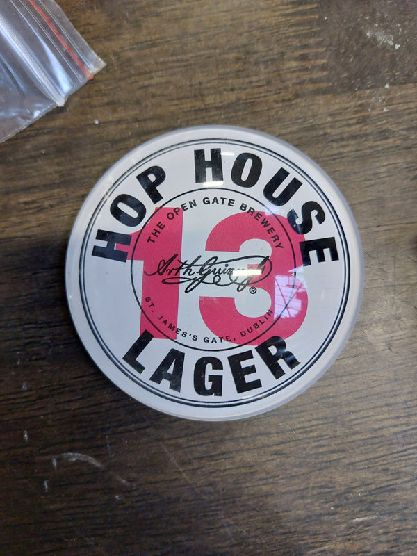 Hop house 13 round badge