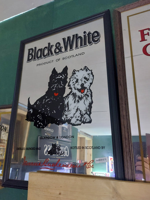 Black & white whiskey mirror