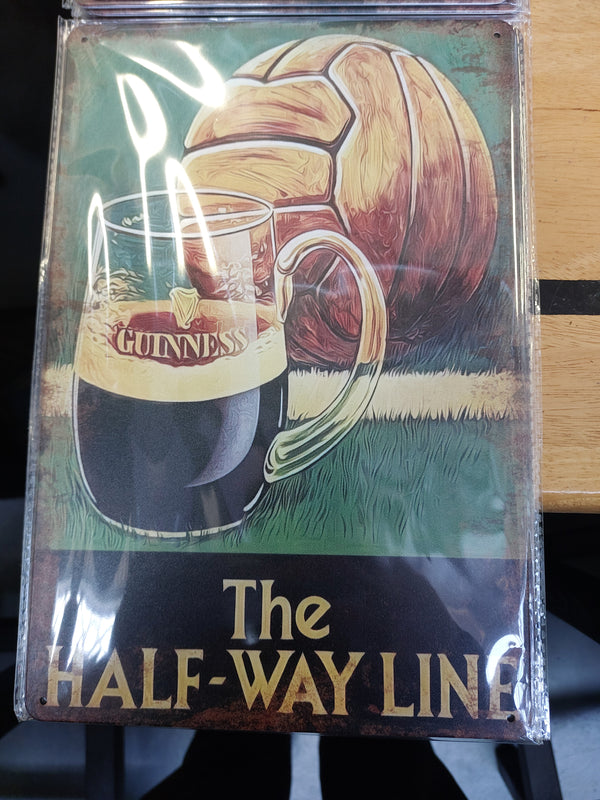 The half way line guinness sign