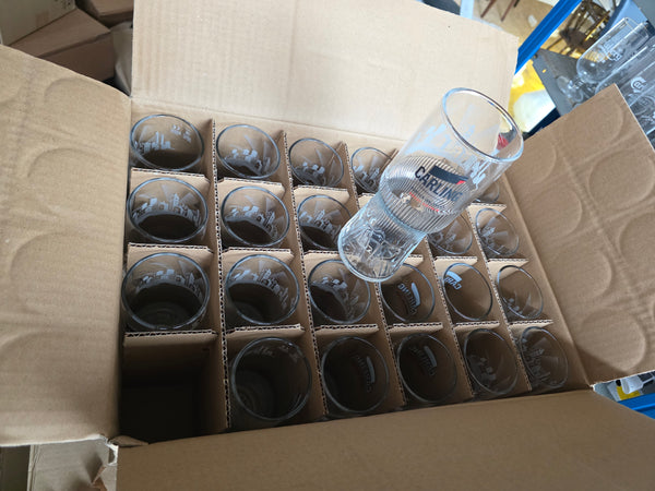 BOX OF 24 CARLING PINT GLASSES