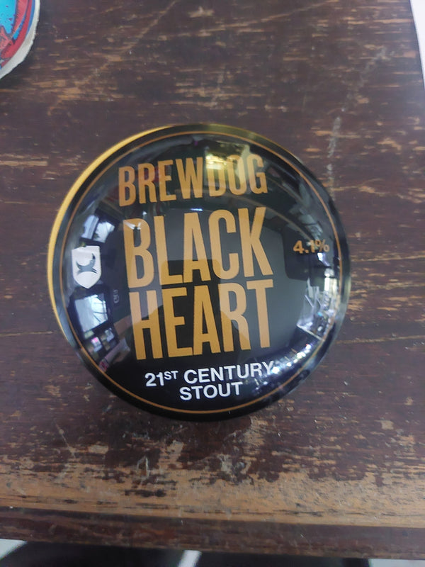 Brewdog black heart round badge