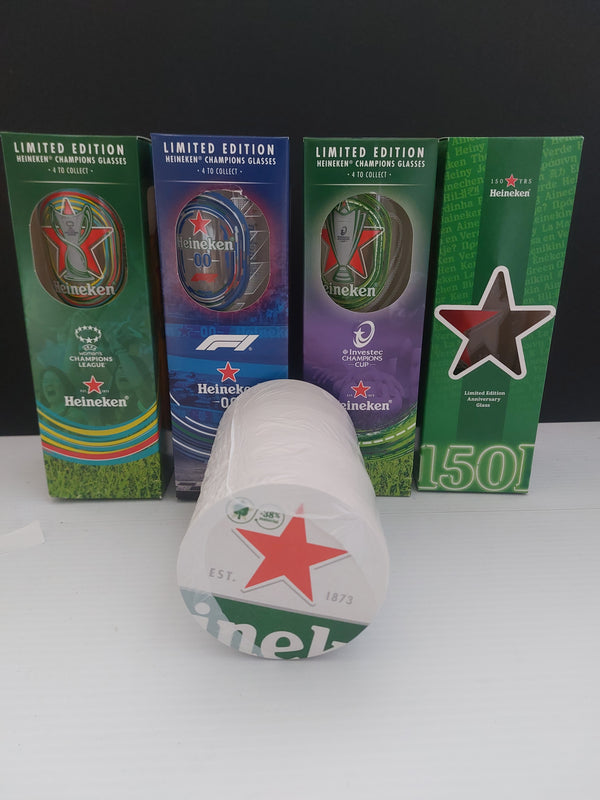 Heineken pint glass and beer mat bundle
