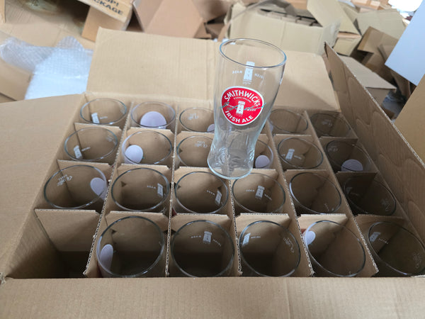 BOX OF 24 SMITHWICKS PINT GLASSES