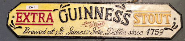 GUINNESS EXTRA STOUT CAST IRON SIGN
