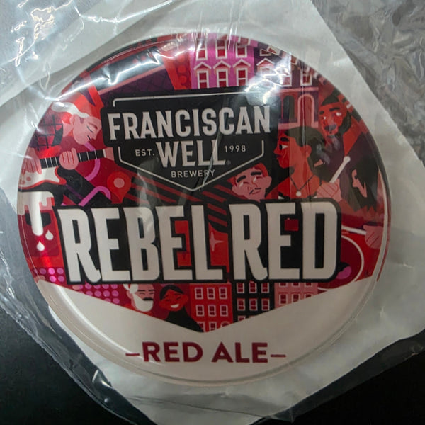 FRANCISCAN WELL REBEL RED ROUND BADGE