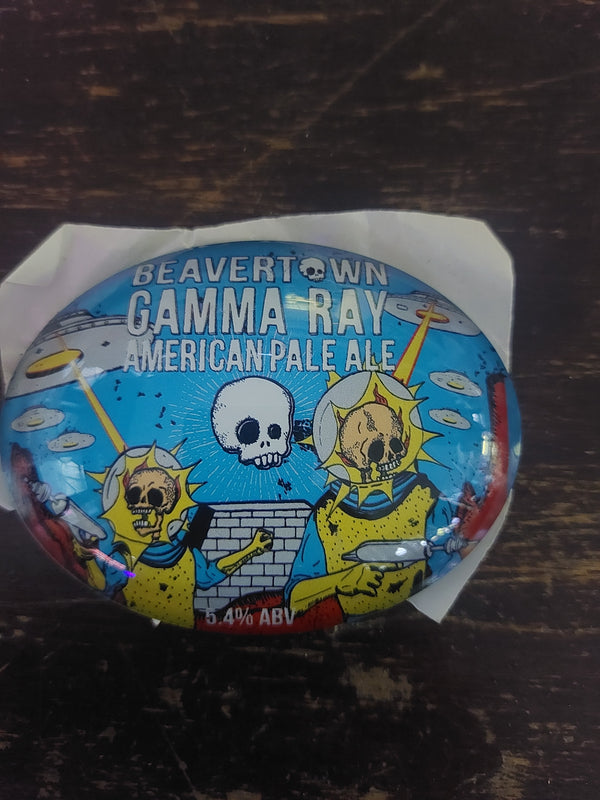 Beavertown gamma ray oval fish eye badge