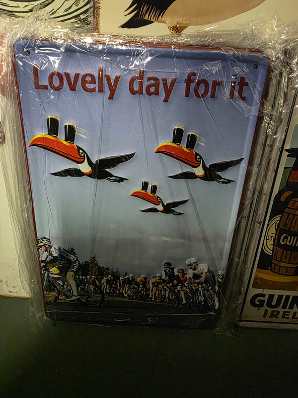 LOVELY DAY FOR IT TOUCAN GUINNESS METAL SIGN