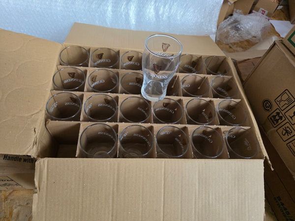 BOX OF 24 GUINNESS TULIP STYLE HALF PINT GLASSES