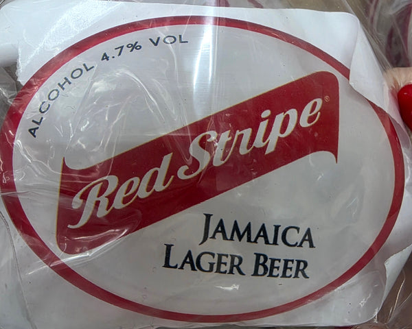 RED STRIPE JAMAICA OVAL LAGER BEER BADGE