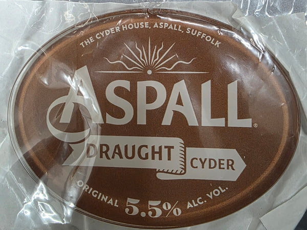 ASPALL DRAUGHT CYDER OVAL BEER BADGE