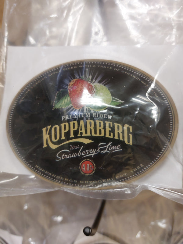 Strawberry & Lime kopparberg oval badge