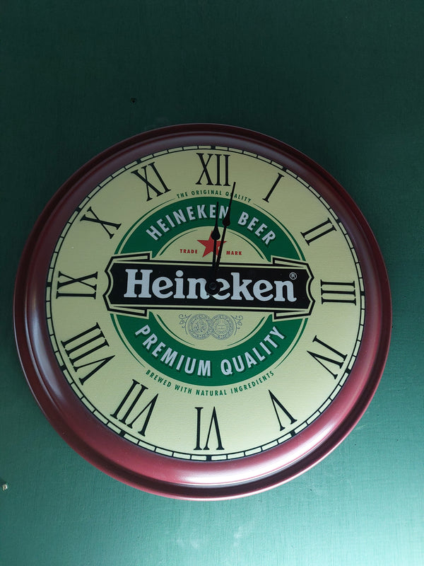 Heiniken metal wall clock