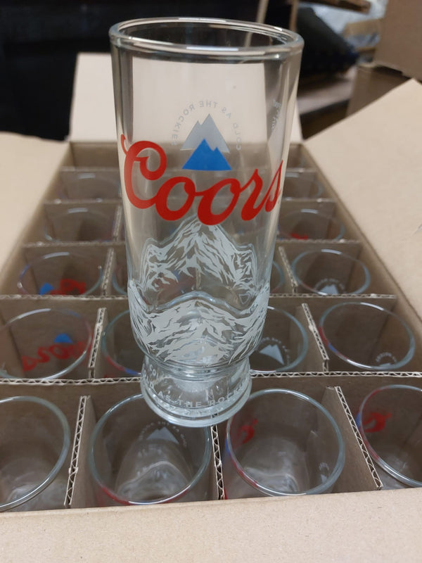 BOX OF 24 COORS HALF PINT GLASSES